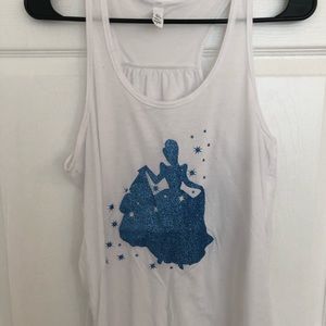 Disney inspired glitter Cinderella tank top large
